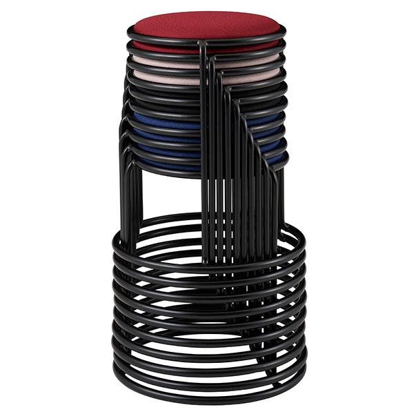 『代引不可』リングスツール 5脚セット レッド LE-39R-RE ライオン事務器『送料無料（一部地域除く）』_1