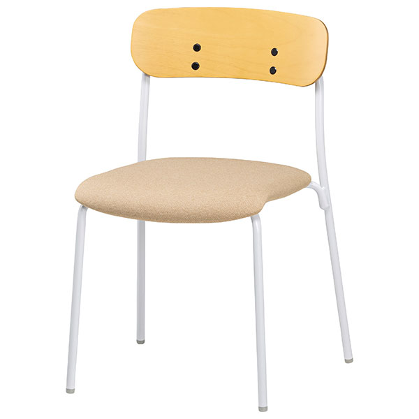 『代引不可』ミーティングチェア スタッキング 座面高45cm 布張 CM112-MY-PST-BE ベージュ『送料無料（一部地域除く）』
