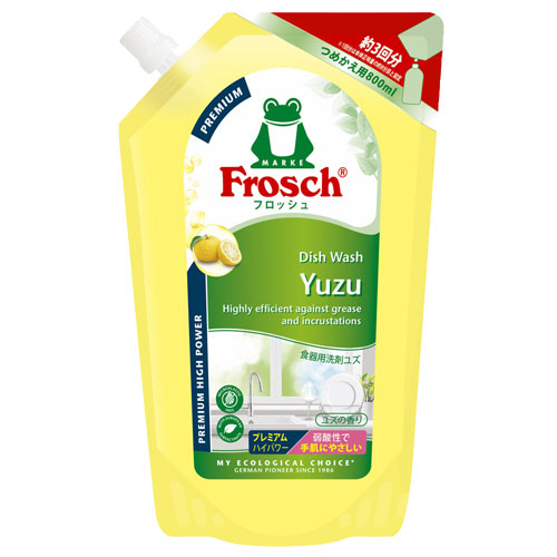 旭化成ホームプロダクツ フロッシュ プレミアム ユズの香り 詰替用 800ml×10個 食器用洗剤 キッチン用品 食器洗い 弱酸性 Frosch『送料無料（一部地域除く）』_1