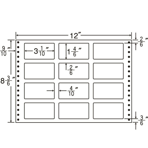 『代引不可』LT12N タックシール (連続ラベル)耐熱タイプ 500折 『返品不可』『送料無料（一部地域除く）』の通販は