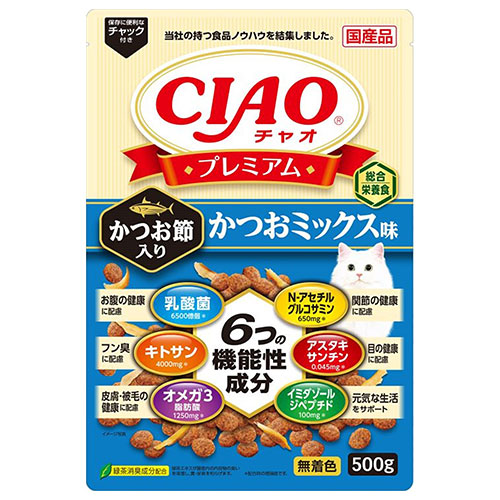 いなば CIAO プレミアム かつお節入り かつおミックス味 500g 12個 『送料無料（一部地域除く）』_1