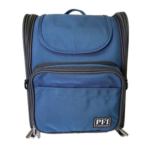 『取寄品』ペット キャリーバッグ キャリーケース リュック 防災設計 PFIキャリーバッグ 朝日化工 ネイビー『送料無料（一部地域除く）』