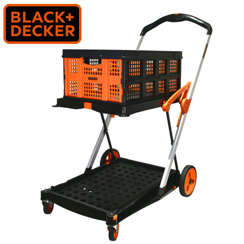 BLACK＋DECKER BOX付2段式プラットフォームカート 耐荷重60kg BXWT-H204 折りたたみ カート 台車『送料無料（一部地域除く）』