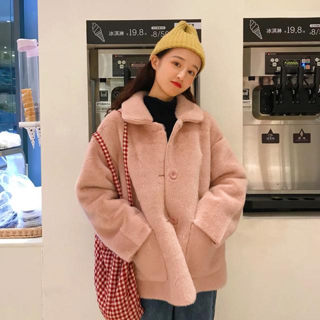 秋冬新作 ファーコート フェイクファー ピンク レディース アウター ジャケット ブルゾン ムートンコート 人気 カジュアル 冬服 フワフの通販はau Pay マーケット New Trendshop