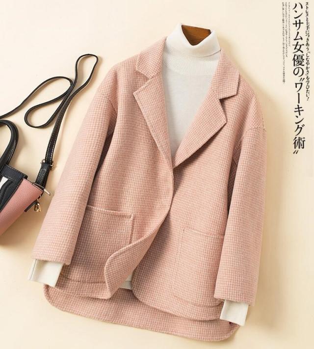 ピュアウール 両面 カシミヤ コート レディース チェスターコート ガウンコート 秋冬 防寒 短い段落 赤駱駝色 の通販はau Pay マーケット New Trendshop