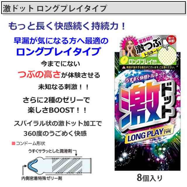 コンドーム 激ドット ロングプレイタイプ 8個入 つぶつぶ ジェクス