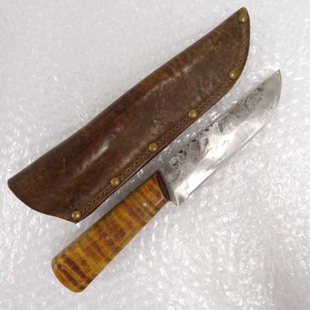 【中古】north-river-custom-knives L6 high carbon tool steel ナイフ レザーシース付き｜au PAY  マーケット