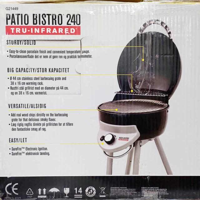【中古・未使用品】チャーブロイル パティオ ビストロ 240 Patio Bistro 240 ガスBBQコンロ ブラック Char