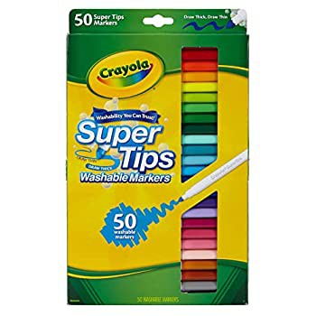 【未使用 中古品】クレヨラ (Crayola) マーカー 水で落とせる マーカーペン 50色 Super Tips (中古品)