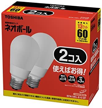 【中古品】東芝 ネオボール 電球形蛍光ランプ 電球60ワットタイプ 電球色 2個パック E(中古品)/ホーム＆キッチン 電球形蛍光灯/東芝(TOSHIBA)/