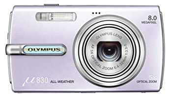 【未使用 中古品】OLYMPUS デジタルカメラ μ830 (ミュー) パールアメジスト μ830LTBLU(中古品)