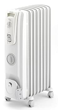 DeLonghi オイル・ラジエターヒーター L字型フラットフィン8枚 ライトグレ (中古品)