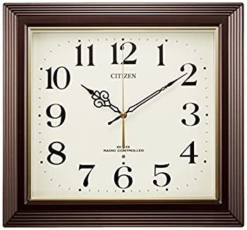 【中古品】シチズン 掛け時計 電波 アナログ 四角 茶 CITIZEN 「 八坂 」4MY803-006(中古品)の通販は