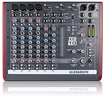 【未使用 中古品】ALLEN&HEATH USB搭載 コンパクト・ミキサー ZED-10(中古品)