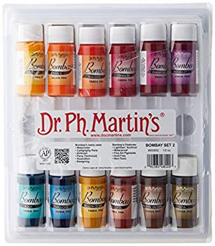 【中古品】Dr. Ph. Martin's Bombay India Ink 0.5 oz Set of 12 (Set 2)(中古品)