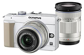 【初回限定】 OLYMPUS ミラーレス一眼 E ダブルズームキットホワイト E-PL1s デジタルカメラ