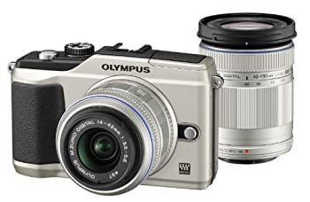 OLYMPUS ミラーレス一眼 E-PL2 ダブルズームキット ゴールド E-PL2 TLKIT G(中古品)