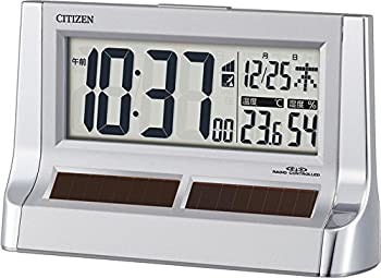 【中古品】リズム(RHYTHM) シチズン 目覚まし時計 電波時計 デジタル ソーラー 補助電(中古品)/ホーム＆キッチン 目覚まし時計/リズム(RHYTHM)/