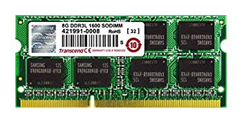 【未使用 中古品】Transcend ノートPC用メモリ PC3L-12800 DDR3L 1600 8GB 1.35V (低電圧) - (中古品)