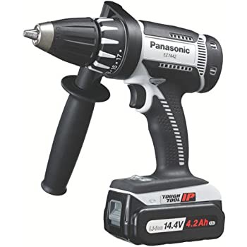 【未使用 中古品】パナソニック 充電ドリルドライバー 14.4V 4.2Ah 電池2個付き IP56 EZ7442L(中古品)