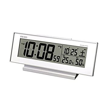 【未使用 中古品】セイコー クロック 目覚まし時計 常時点灯 電波 デジタル カレンダー 温度 (中古品)/ホーム＆キッチン 目覚まし時計/セイコークロック(Seiko Clock)/