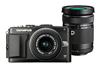 OLYMPUS ミラーレス一眼 PEN Lite E-PL5 ダブルズームキット ブラック E-PL(中古品)