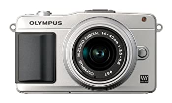【中古品】OLYMPUS ミラーレス一眼 PEN mini E-PM2 レンズキット シルバー E-PM2 LKIT(中古品)