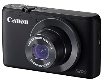 Canon デジタルカメラ PowerShot S200(ブラック) F値2.0 広角24mm 光学5倍 (中古品)