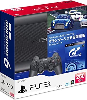 【中古品】PlayStation 3 スターターパック グランツーリスモ6同梱版 チャコール・ブ (中古品)