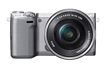SONY ミラーレス一眼 NEX-5T パワーズームレンズキット シルバー NEX-5TL-S(中古品)