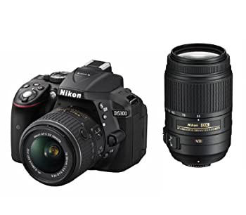 Nikon デジタル一眼レフカメラ D5300 ダブルズームキット ブラック 2400万 (中古品)