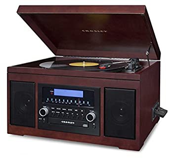 【中古品】Crosley CR2415A-MA Cannon Turntable with Radio, CD Player, Cassette an(中古品)