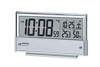 【中古品】セイコー クロック 目覚まし時計 電波 デジタル カレンダー 温度 湿度 表示(中古品)の通販は 8,288円