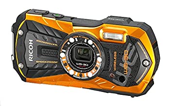 【中古品】RICOH 防水デジタルカメラ RICOH WG-30W フレームオレンジ 防水12m耐ショッ(中古品)