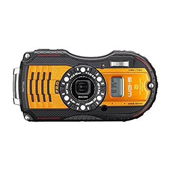 【中古品】RICOH 防水デジタルカメラ WG-5GPS オレンジ 防水14m耐ショック2.2m耐寒-10(中古品)