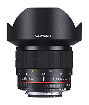 【未使用 中古品】SAMYANG 単焦点広角レンズ 14mm F2.8 キヤノン EF用 AE対応 フルサイズ対応(中古品)