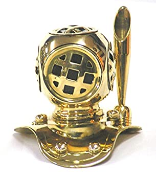 【未使用 中古品】真鍮製ペン立て 潜水帽(中古品)の通販は