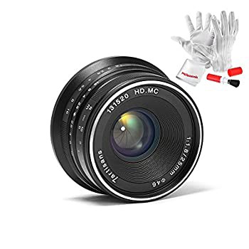 【未使用 中古品】7職人25?mm f1.8手動フォーカスプライム固定レンズfor OlympusとPanasonic(中古品)