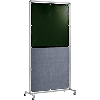 【未使用 中古品】吉野 遮光火花兼用衝立(ダークグリーン×A種シート)1×2 単体キャスター YS(中古品)