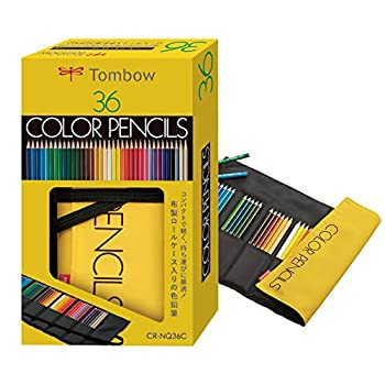 【未使用 中古品】トンボ鉛筆 色鉛筆 36色 ロールケース入り ミニ削り器付き MJ-CRNQ36CQAAZ(中古品)/文房具・オフィス用品 鉛筆削り/トンボ(Tombow)/