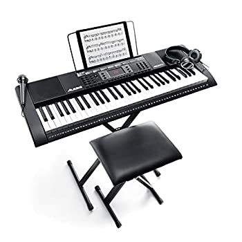 【未使用 中古品】【Amazon限定ブランド】Alesis 電子キーボード 61鍵盤 ヘッドホン スタンド(中古品)