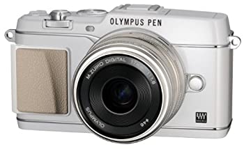 【中古】OLYMPUS ミラーレス一眼 PEN E-P5 17mm F1.8 レンズキット(ビューファインダー VF-4セット) ホワイト E-P5 17mm F1.8 LKIT WHT