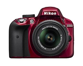 【中古】(未使用･未開封品)Nikon D3300 24.2 MP CMOS Digital SLR with AF-S DX NIKKOR 18-55mm f/3.5-5.6G VR II Zoom Lens (Red)