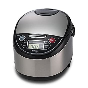 【中古】Tiger JAX-T18U-K 10-Cup (Uncooked) Micom Rice Cooker with Food Steamer & Slow Cooker Stainless Steel Black by Tiger Cor