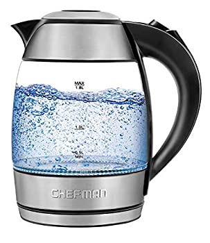 【中古】(未使用･未開封品)Chefman RJ11-17-TI Glass Kettle with Removable Tea Infuser, 1.8 L, Clear by Chefmanの通販は