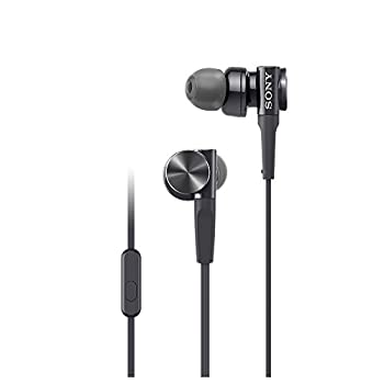 【中古】ソニー イヤホン 重低音モデル MDR-XB75AP : カナル型 リモコン・マイク付き ブラック MDR-XB75AP B