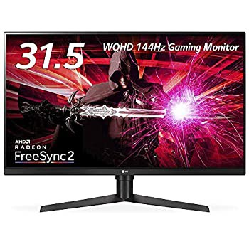 【中古】LG ゲーミングモニター ディスプレイ 32GK850F-B 31.5インチ/WQHD/VA非光沢/DisplayHDR400、FreeSync2対応/144Hz/DP・HDMI/高さ