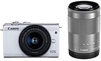 【中古】(未使用･未開封品)Canon ミラーレス一眼カメラ EOS M200 ダブルズームキット ホワイト EOSM200WH-WZK 106,178円