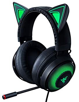 【中古】(未使用･未開封品)Razer Kraken Kitty Black ゲーミングヘッドセット USB THX7.1 ネコミミ Chroma ノイズキャンセリングマイク