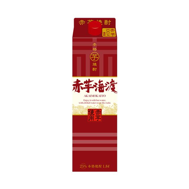 Pontaパス会員送料無料 合同酒精 芋焼酎 赤芋海渡 25度 パック 1800ml 1.8L×6本/1ケースの通販は